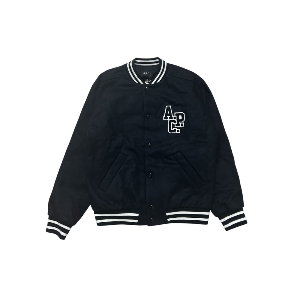 New A.P.C Micky Wool Bomber Jacket Navy Blue Size Small MSRP: $700